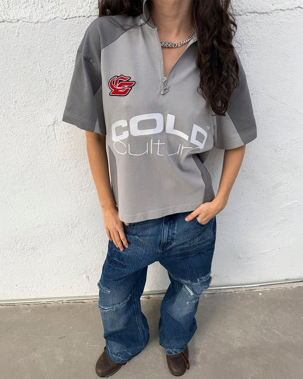 BIKER POLO LIGHT GREY - Image 8