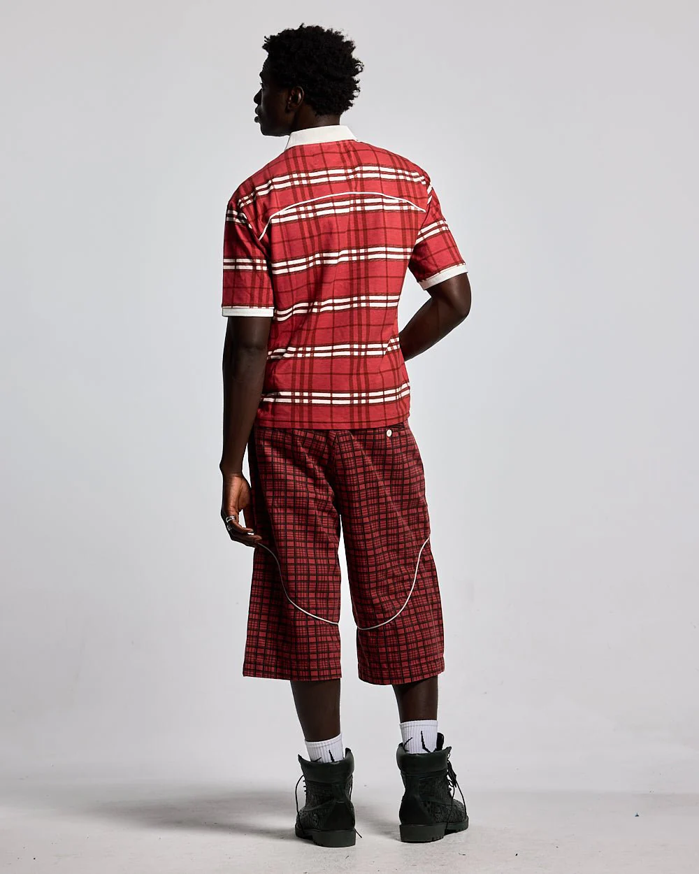 CRIMSON PLAID SUIT JORTS - Image 6