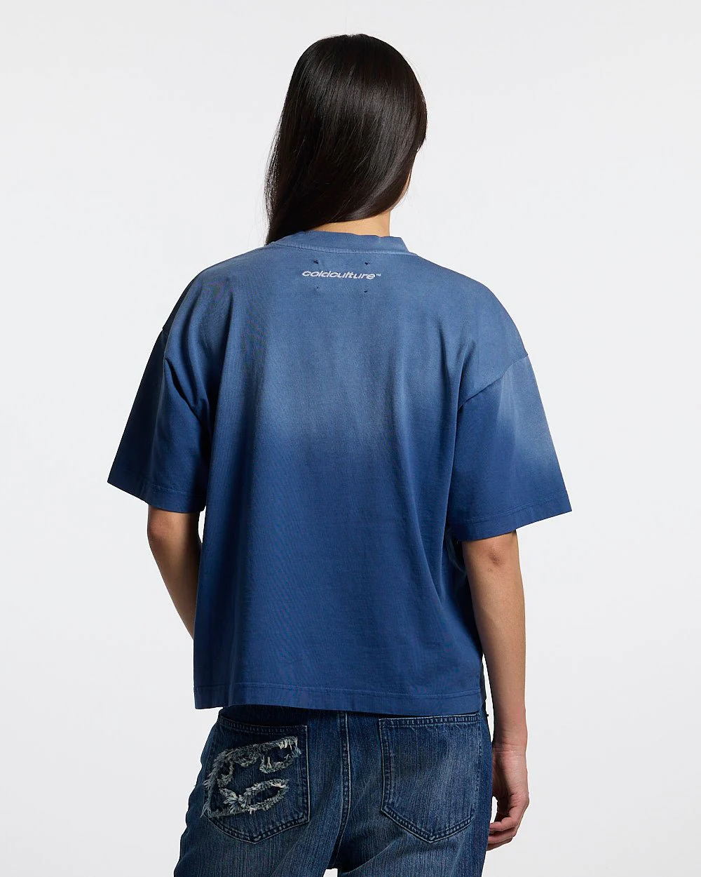 CROSSED SCRIPT TEE BLUE - Image 7