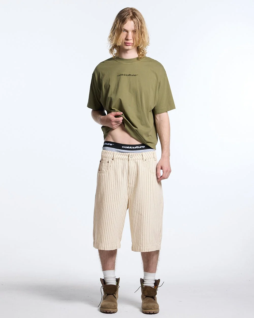 DISTRESS CURVED TEE GREEN - Image 3