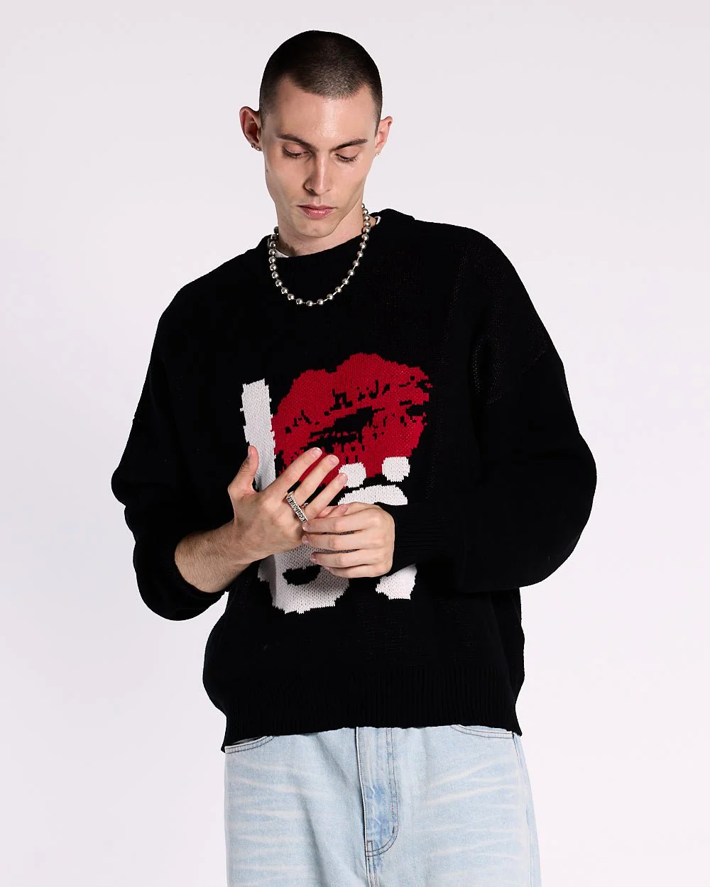 KISSES AND DOLLAR KNIT BLACK - Image 3