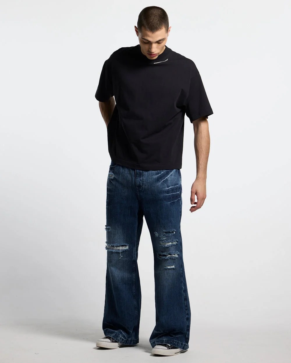 D-STRESSED V3 PANTS WASHED DENIM - Image 3
