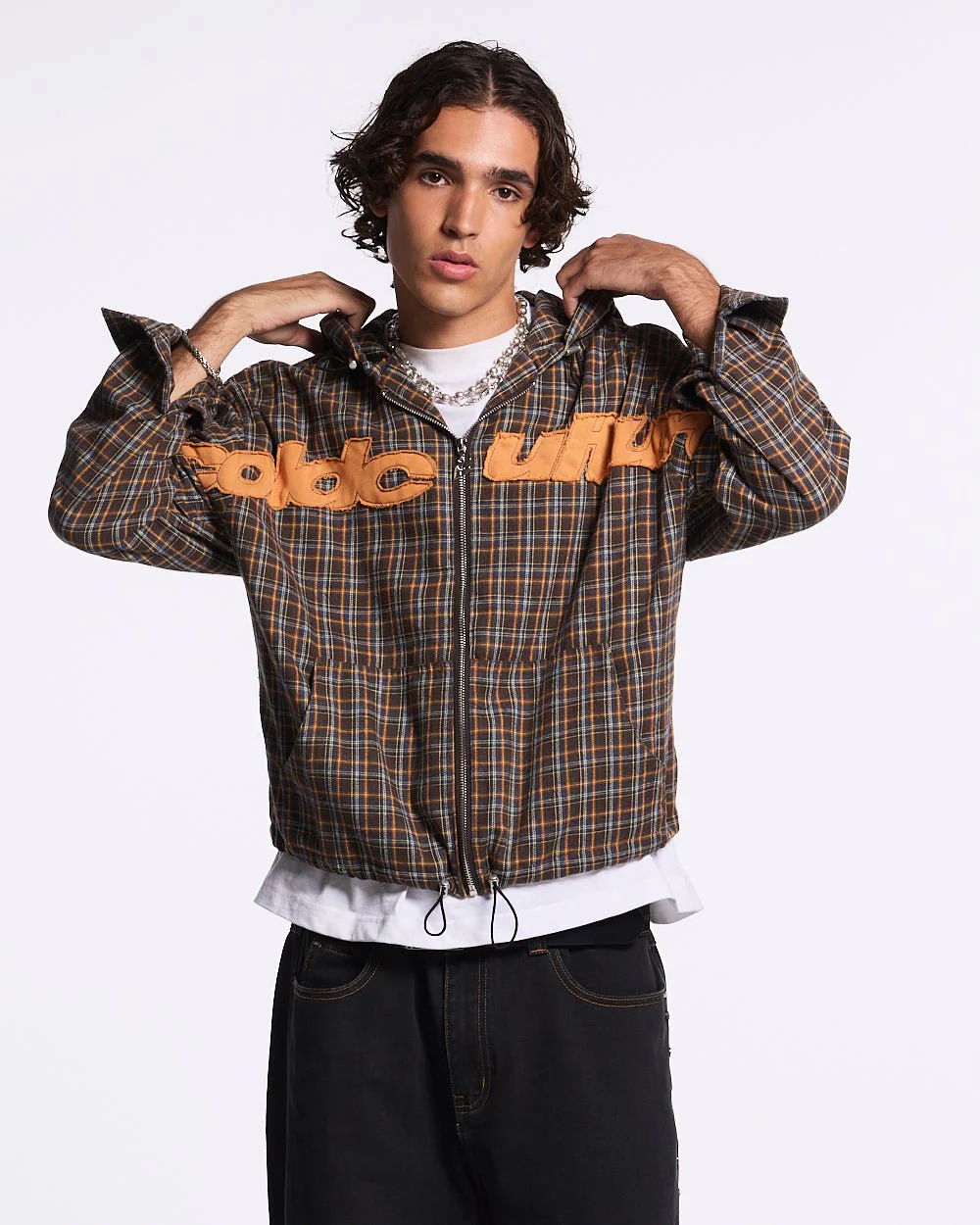 MEMPHIS HOODED SHIRT ORANGE AND BLUE - Image 2