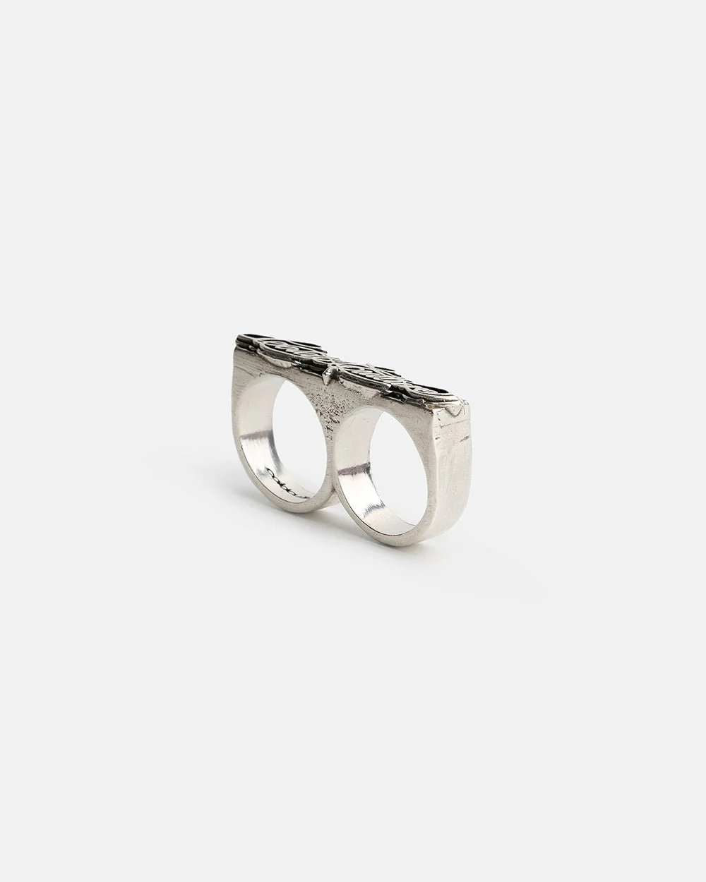 SCRIPT DOUBLE RING SILVER - Image 2