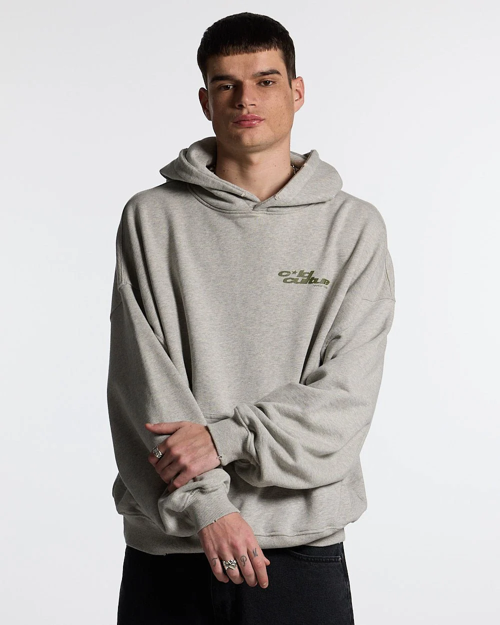 STAR TEETH HOODIE ASH GREY - Image 4