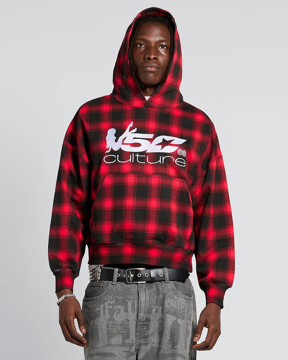 TARTAN HOODIE RED - Image 2