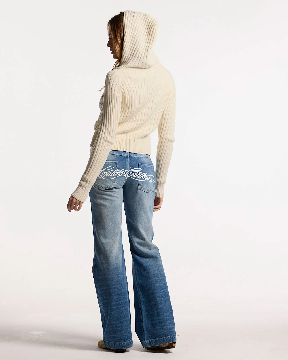 TRACK HOOD ZIP KNIT OFF-WHITE - Image 6