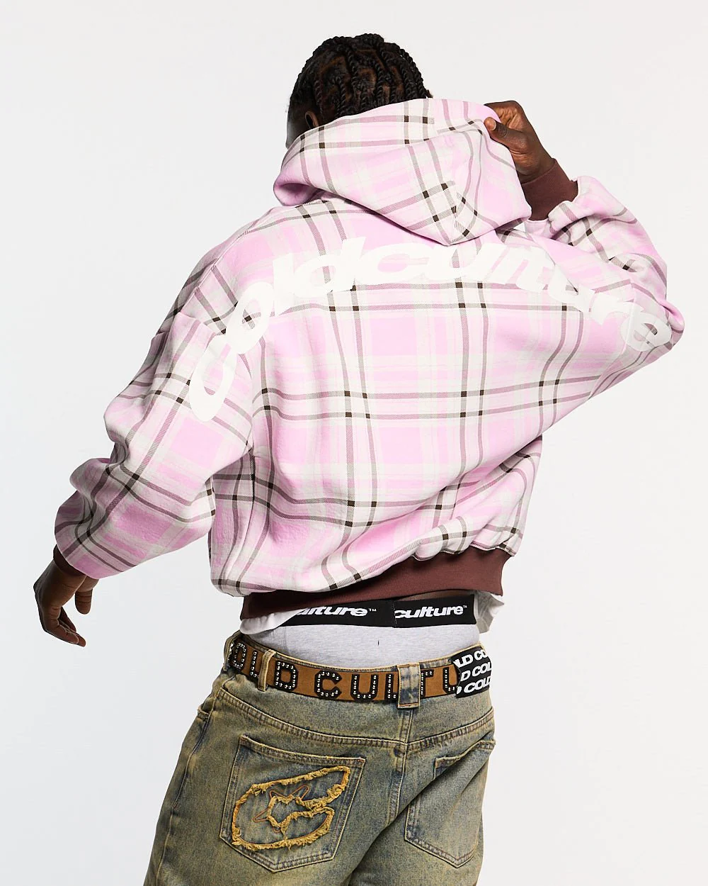 TWO FACES HOODIE BROWN & PINK