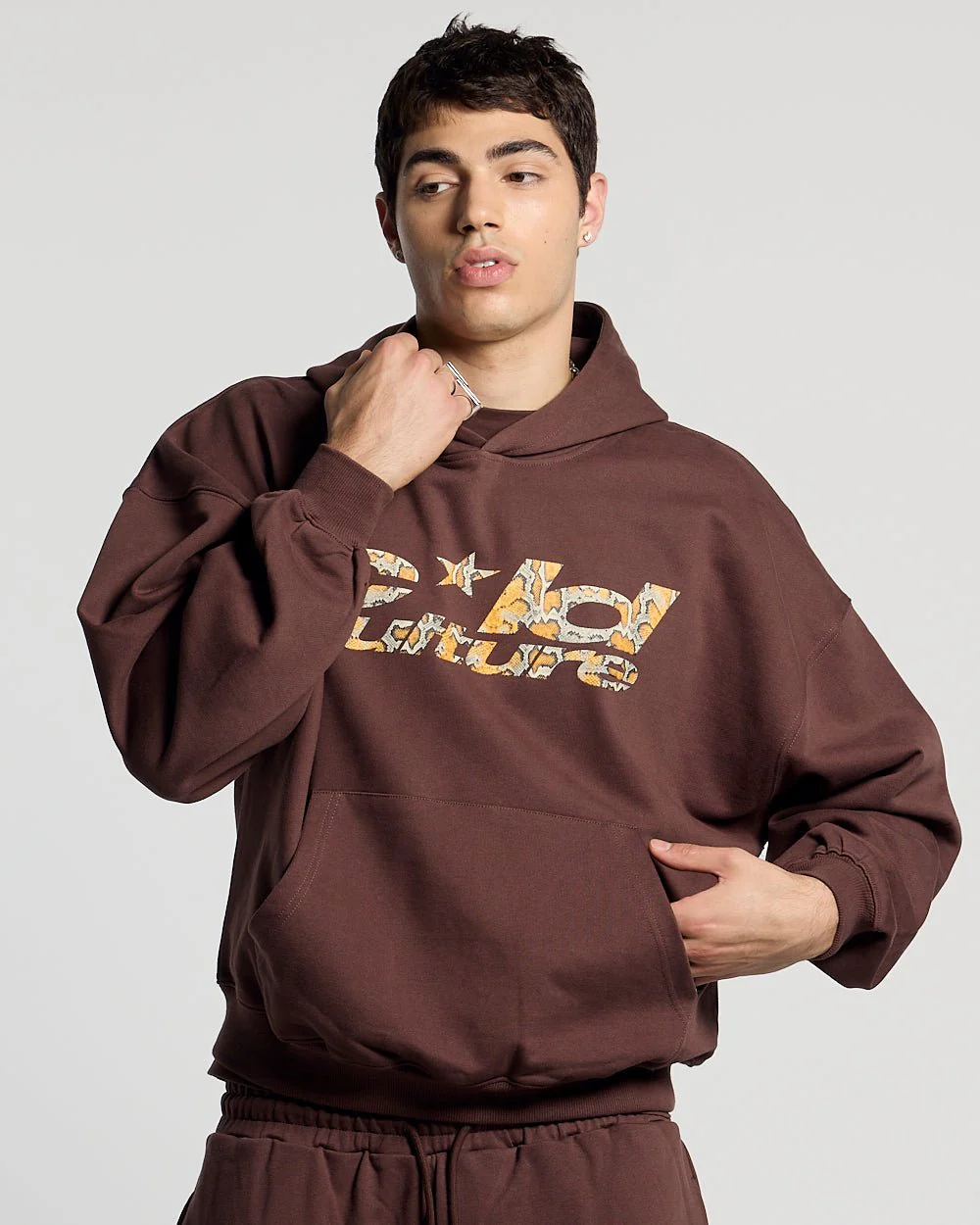 WILD SNAKE HOODIE BROWN - Image 2